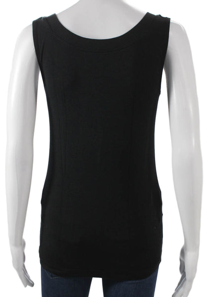 Wolford Women Basic Sleeveless Scoop Neck Black Tank Size M