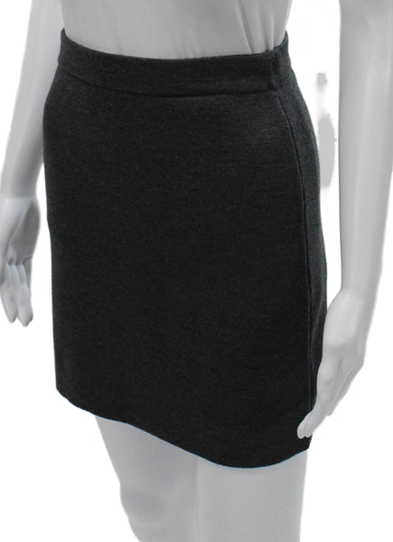 Marella Womens Straight Pencil Wool Mini Skirt Gray Pull On Size S