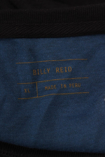 Billy Reid Mens Long Sleeve Pima Cotton Black Round Neck Shirt Size XL