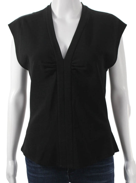 Charles Chang-Lima Women Black Viscose V-Neck Sleeveless Blouse Size 8