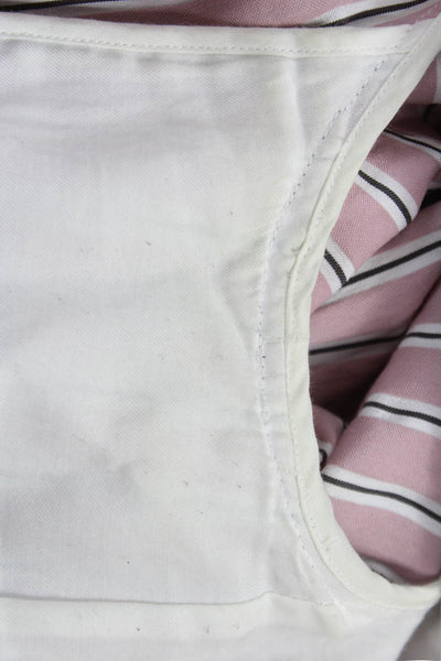 Tibi Women Blazer Pink Striped Viscose Button Long Sleeve Size M