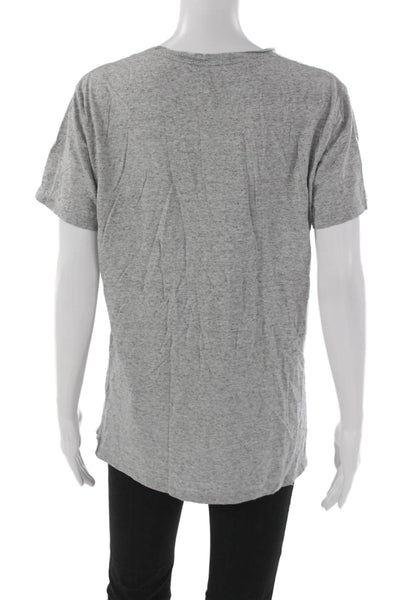 Vince Womens Basic V-Neck Short Sleeve T-Shirt Gray Size M