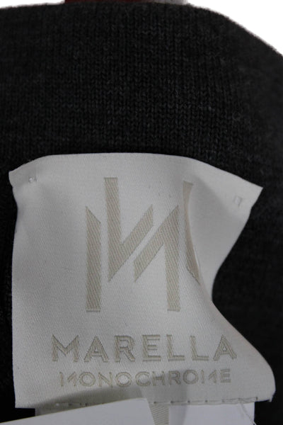 Marella Womens Straight Pencil Wool Mini Skirt Gray Pull On Size S