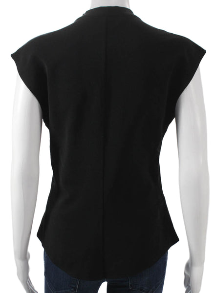 Charles Chang-Lima Women Black Viscose V-Neck Sleeveless Blouse Size 8