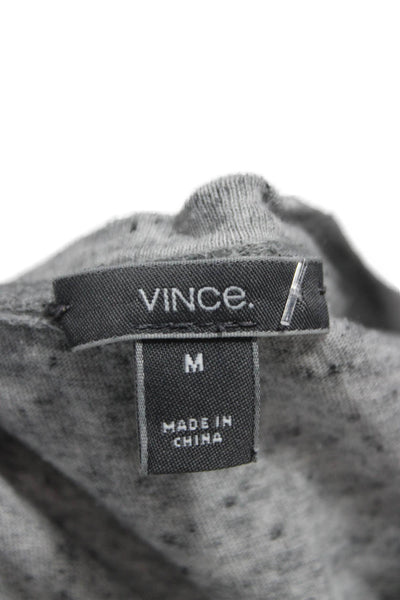 Vince Womens Basic V-Neck Short Sleeve T-Shirt Gray Size M