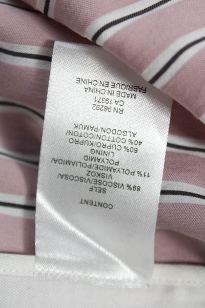Tibi Women Blazer Pink Striped Viscose Button Long Sleeve Size M