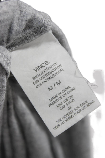 Vince Womens Basic V-Neck Short Sleeve T-Shirt Gray Size M