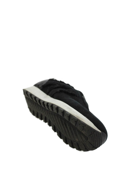 Aquatalia Womens Suede Slide On Casual Sneakers Black Size 7.5