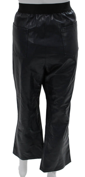 Stateside Women Dress Pants Black Polyurethane Pull On Size L