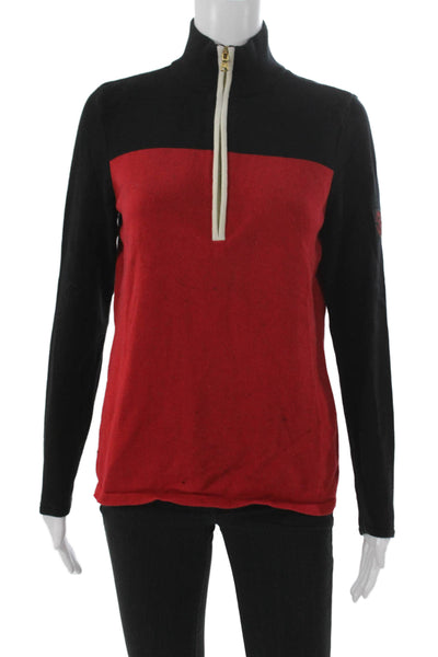 Lauren Ralph Lauren Women Black Cotton Mock Neck Pullover Sweater Size L