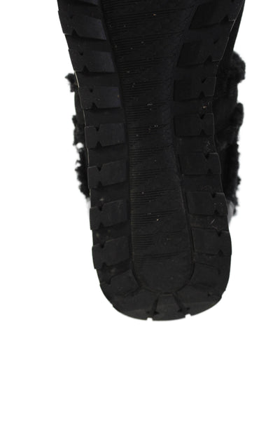 Aquatalia Womens Suede Slide On Casual Sneakers Black Size 7.5