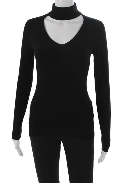Michael Michael Kors Womens Black High Neck Pullover Long Sleeve Size XS