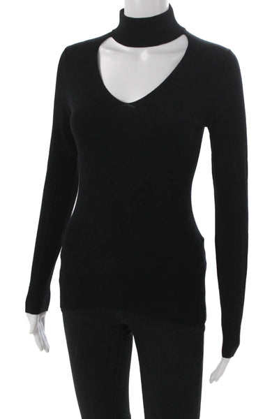 Michael Michael Kors Womens Black High Neck Pullover Long Sleeve Size XS
