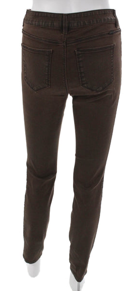 Massimo Dutti Womens Skinny Jeans Brown Mid Rise Cotton Size 4