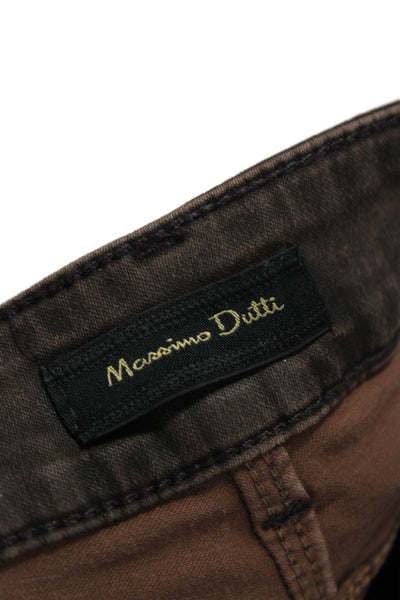 Massimo Dutti Womens Skinny Jeans Brown Mid Rise Cotton Size 4