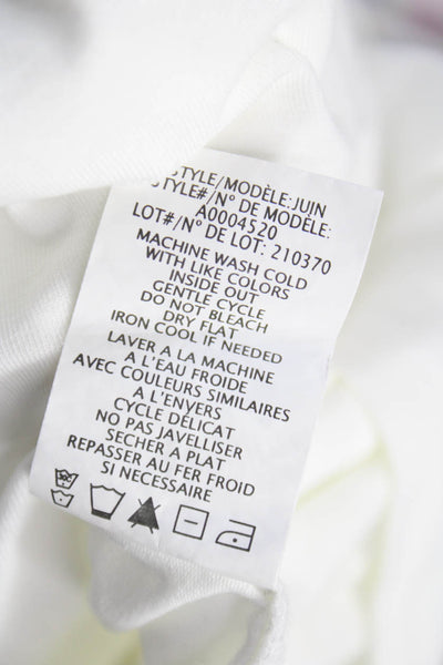 Theory Women White Scoop Neck Basic T-Shirt Short Sleeve Cotton Size M
