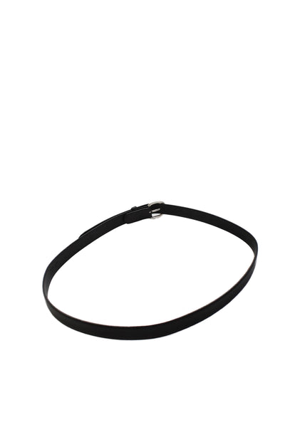 Ralph Lauren Womens Leather Silver Tone Buckle Classic Belt Black Size 40