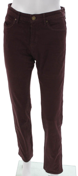 Gerard Darel Women Purple Straight Jeans High Rise Cotton Button Size 36