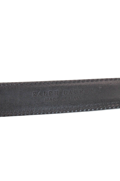 Ralph Lauren Womens Leather Silver Tone Buckle Classic Belt Black Size 40