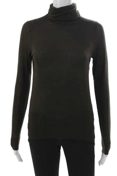 Michael Kors Womens Cashmere Turtleneck Sweater Green Long Sleeve Size XS
