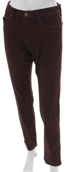 Gerard Darel Women Purple Straight Jeans High Rise Cotton Button Size 36