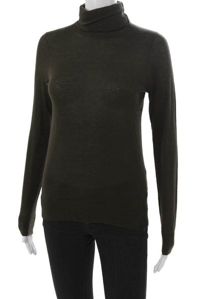 Michael Kors Womens Cashmere Turtleneck Sweater Green Long Sleeve Size XS