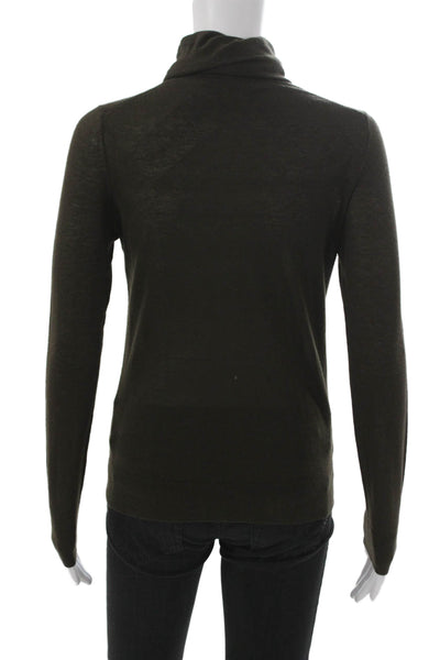 Michael Kors Womens Cashmere Turtleneck Sweater Green Long Sleeve Size XS