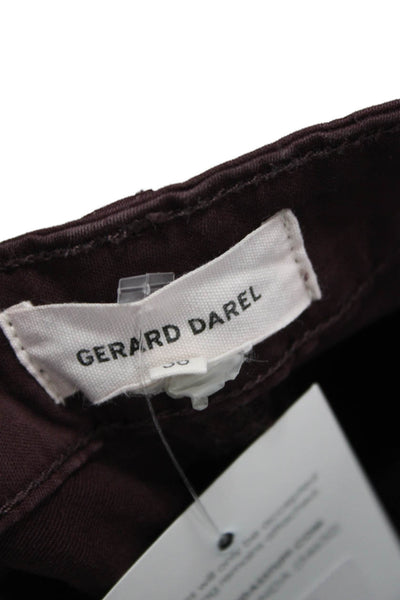 Gerard Darel Women Purple Straight Jeans High Rise Cotton Button Size 36