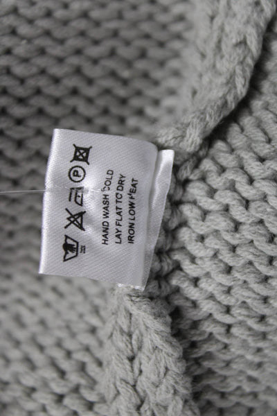 Chaser Women Striped Collared Cotton Cardigan Long Sleeve Gray Size S