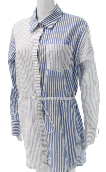Majorelle Womens Cardigan Collared Striped Gray Long Sleeve Size S