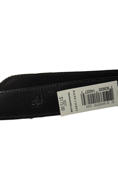 Ralph Lauren Womens Leather Silver Tone Buckle Classic Belt Black Size 36
