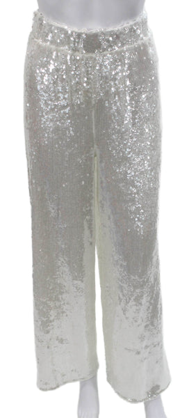 Milly Womens Dress Pants Silver Polyester Pull On Size 4