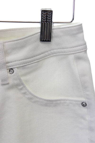 DL1961 Womens White Bootcut Jeans Mid Rise Zip Inseam 32 Size 26