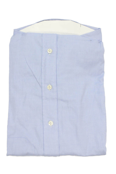 Eton Mens Blue Cotton Collared Long Sleeve Button-Up Shirt Size L
