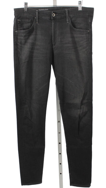 AG Adriano Goldschmied Mens Skinny Black Jeans Viscose High Rise Size 30
