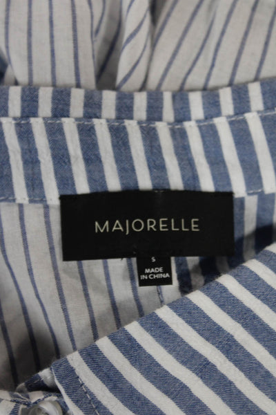 Majorelle Womens Cardigan Collared Striped Gray Long Sleeve Size S