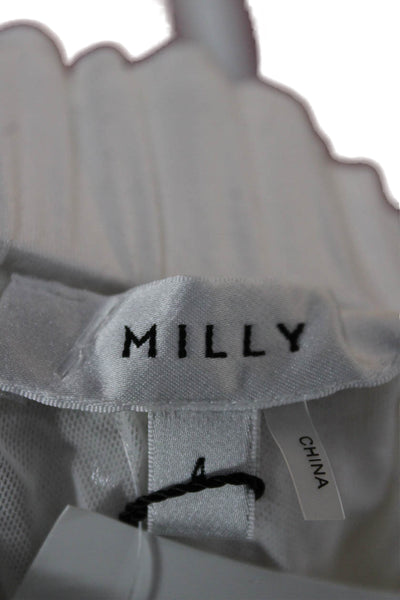 Milly Womens Dress Pants Silver Polyester Pull On Size 4