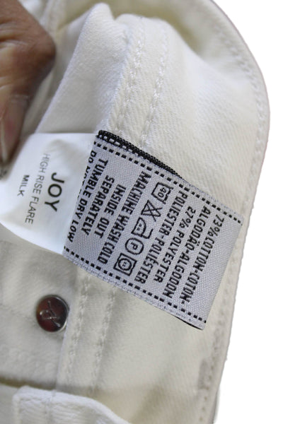 DL1961 Womens White Bootcut Jeans Mid Rise Zip Inseam 32 Size 26