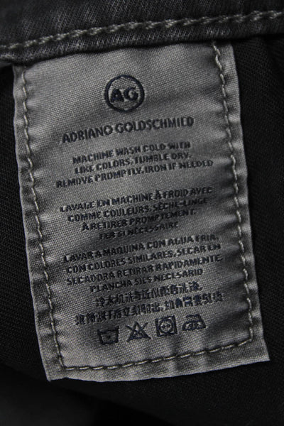 AG Adriano Goldschmied Mens Skinny Black Jeans Viscose High Rise Size 30