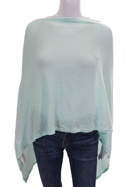 Minnie Rose Women Wrap Sweater Green Cotton Boat Neck 3/4 Sleeve Size One Size