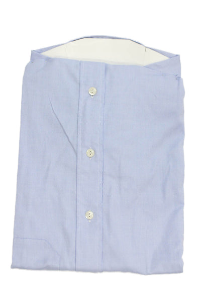 Eton Mens Collared Cotton Long Sleeve Blue Button Shirt Size L