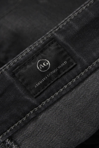 AG Adriano Goldschmied Mens Skinny Black Jeans Viscose High Rise Size 30