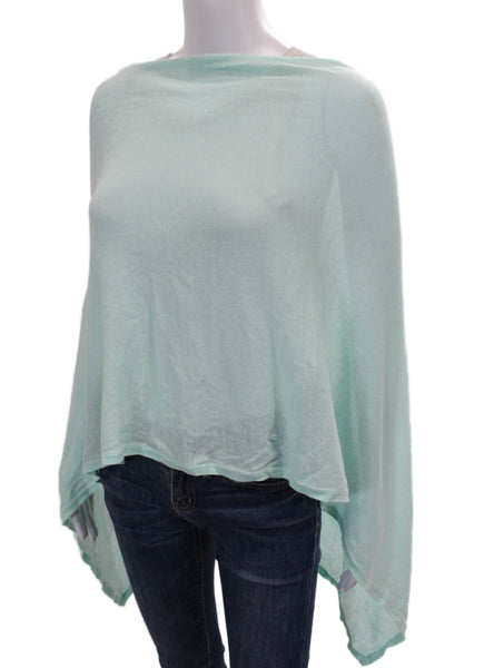 Minnie Rose Women Wrap Sweater Green Cotton Boat Neck 3/4 Sleeve Size One Size