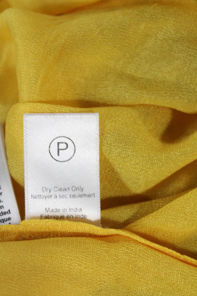 Hemant & Nandita Women Trapeze Yellow Off Shoulder Half Sleeve Dress Size L