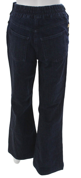 Luisa Spagnoli Women Flared Jeans Blue Cotton Solid Size 40