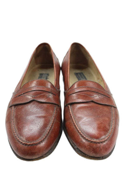 Strega Mens Leather Slide On Dress Shoe Loafers Brown Size 8.5