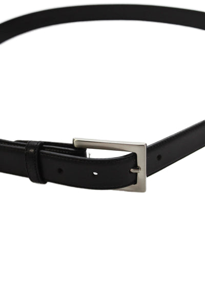 Ralph Lauren Womens Leather Square Buckle Detail Belt Black Size 42