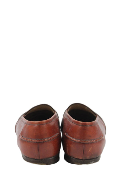 Strega Mens Leather Slide On Dress Shoe Loafers Brown Size 8.5
