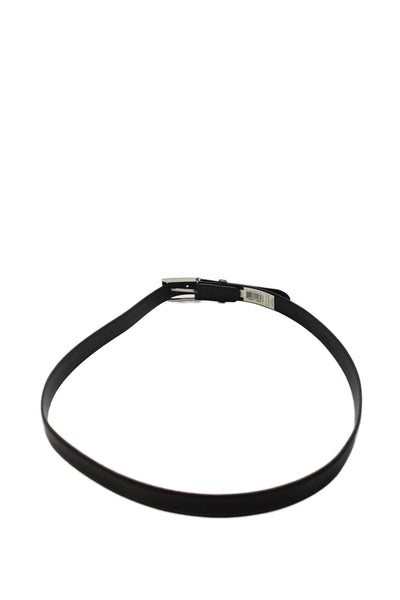 Ralph Lauren Womens Leather Square Buckle Detail Belt Black Size 42