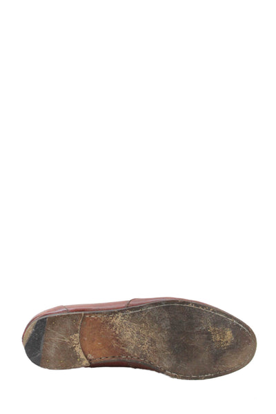 Strega Mens Leather Slide On Dress Shoe Loafers Brown Size 8.5